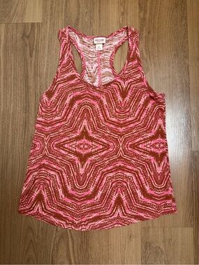 Mossimo Supply Co. Pink & Brown Geometric Racerback Tank